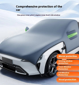 Car Windshield Frost Cover Winter Car Window Snow Anti UV Block Extended Engine Hood Full Car Cover for Four Seasons