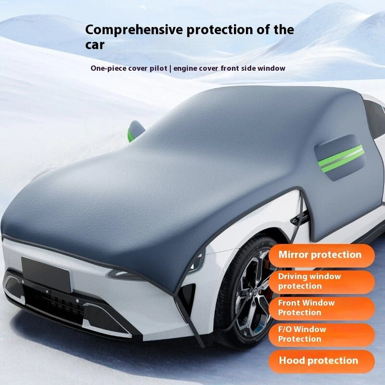 Car Windshield Frost Cover Winter Car Window Snow Anti UV Block Extended Engine Hood Full Car Cover for Four Seasons