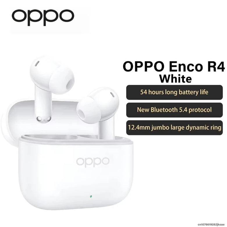 Oppo Enco R4 TWS Earbuds Wireless bluetooth Earphone 12.4mm Drivers AAC Audio 54H Playback Low Latency Sports Headphones