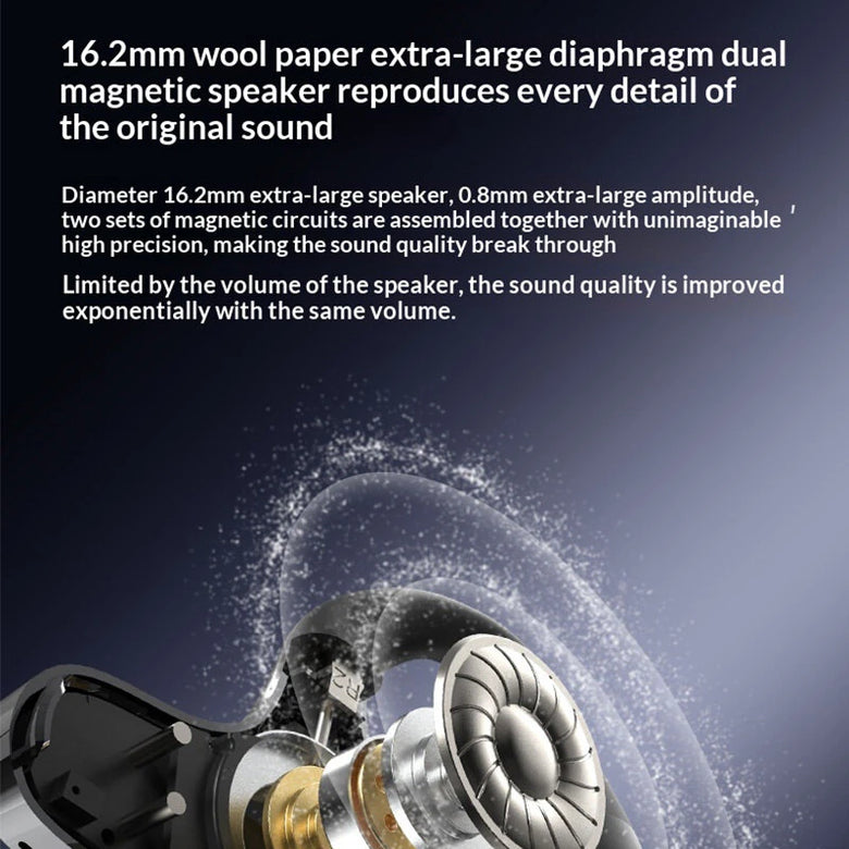 F8 TWS Wireless bluetooth 5.4 Earphone 16.2mm Wool Paper Diaphragm 360 Panoramic Sound ENC Call Noise Cancelling Low Delay AI Translation Earhooks Waterproof Sports Headphones