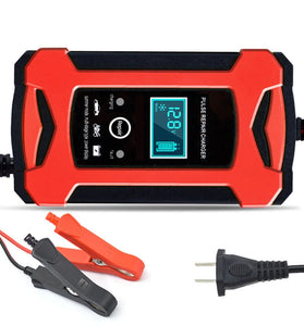 2024 Update 12V 6A Smart Car Battery Charger AC110-240V Electric Battery Charger Suitable For 12V-2Ah-100Ah Motorcycle Car SUV Dry Battery Water Battery Lead Acid