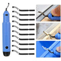 Deburring Tool Kit with 10 Extra Blades and 1 Handle Alloy Burr Removal Tool Multifunctional Burr Edges Removing Hand Tool for Handicrafts Sewing Plastic