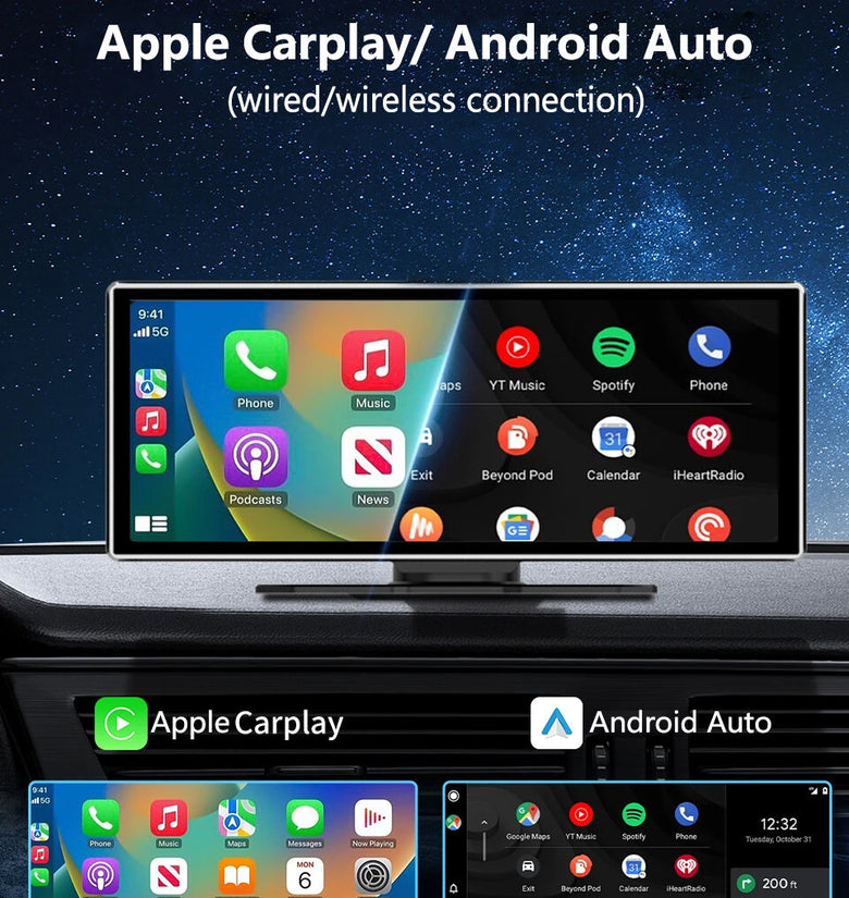 iMars 11.26 inch bluetooth Car MP5 Player 1920x720 IPS HD Large Screen Portable with Carplay WiFi FM Transmission Built-in 1W Speaker GPS Navi