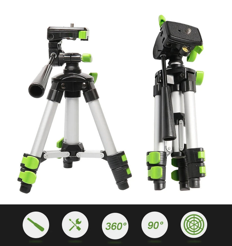 Huepar TPD05A Adjustable Tripod for Laser Level Camera 19.7-Inch Lightweight Aluminum Stand with 3-Way Pan Head 1/4