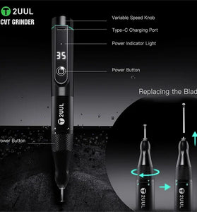 2UUL DA84 Polishing Pen for Mobile Phone Maintenance Portable Stepless Speed Control IC Chip Frame Polishing Disassembly Tool