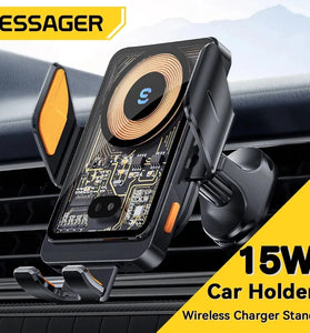 Essager T11 15W 10W 7.5W 5W Wireless Charger Car Phone Holder Air Vent Mount Stand for iPhone 15 14 13 12 for Huawei Mate60 Pro for Samsung Galaxy S23