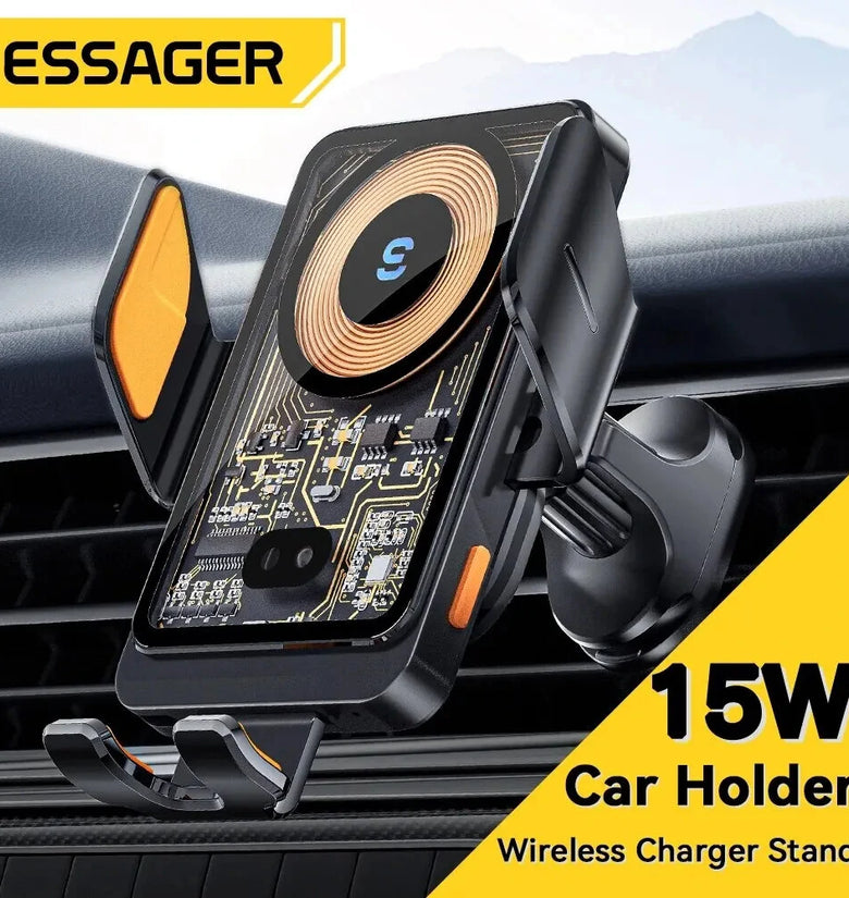 Essager T11 15W 10W 7.5W 5W Wireless Charger Car Phone Holder Air Vent Mount Stand for iPhone 15 14 13 12 for Huawei Mate60 Pro for Samsung Galaxy S23