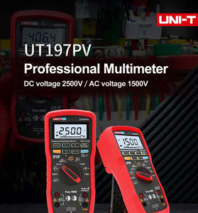 UNI-T UT197PV Industrial Digital Multimeter 600000 Count True RMS IP67 Waterproof Bluetooth AC DC Voltage Current VFD Filter CAT IV 1000V Portable Electricity Meter Outdoor Electric Tester