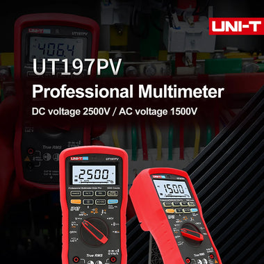 UNI-T UT197PV Industrial Digital Multimeter 600000 Count True RMS IP67 Waterproof Bluetooth AC DC Voltage Current VFD Filter CAT IV 1000V Portable Electricity Meter Outdoor Electric Tester