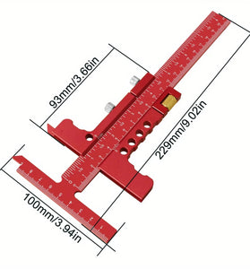 Precision Sliding Edge Ruler Woodworking Scriber Marking Line Adjustable T-Square Framing Ruler Depth Gauge Aluminum