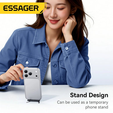 ESSAGER ES-OTG37 Vertical Stand Adapter 240W Fast Charging Type-C to C L-Shape Zinc Alloy 480Mbps Data Transfer 2 in 1 Phone Stand for Travel