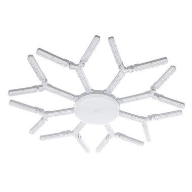 Elfeland 8-Leaf Foldable Crystal Snowflake LED Ceiling Light E27 Adjustable Shape AC 85~265V Ultra-Bright Wide-Angle Lighting for Home Garage Shop