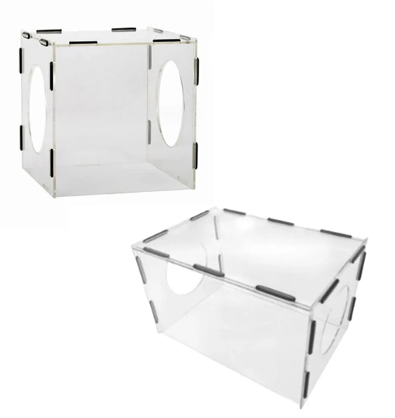 Clear Acrylic Grinding Dust Box Transparent Design 200x200x200mm 200x180x300mm Easy Assembly Polishing Buffing Engraving Dust Proof