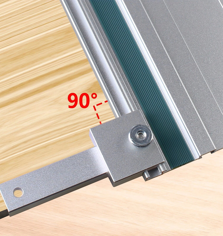 Aluminum Alloy Track Saw Square Guide 90 Degree Right Angle Compatible with T Track System for Track Saw Guide Rail