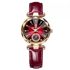 POEDAGAR Women Watches Fashion Rhinestones Dial Leather Quartz Watch Top Brand Luxury Waterproof Ladies Wristwatch