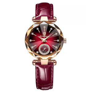 POEDAGAR Women Watches Fashion Rhinestones Dial Leather Quartz Watch Top Brand Luxury Waterproof Ladies Wristwatch