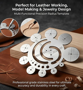 Rdius Gauge 11-in-1 Multi-Function Circle Template Ruler 304 Stainless Steel Center Finder 8-24mm Round Corner Arc Finder Tool