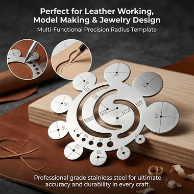Rdius Gauge 11-in-1 Multi-Function Circle Template Ruler 304 Stainless Steel Center Finder 8-24mm Round Corner Arc Finder Tool