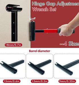 4-in-1 Multifunction Hinge Gap Adjustment Tool High Quality Steel Non-Slip Grip Includes 9mm 13mm 15mm 18mm Ideal for Door Alignment Repair and Gap Correction