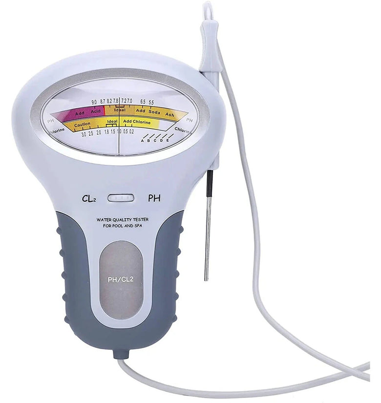 P-101/P-102 2-in-1 Chlorine pH Tester for Pools and Aquariums Accurate CL2 Measurement Easy Calibration Battery Powered