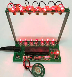 STC89C52 Electronic Harp Interactive Sound Generation High Bass Switch Illuminated Strings Precision Sensor Technology 7 Strings 5V Power Supply