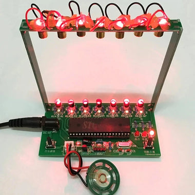 STC89C52 Electronic Harp Interactive Sound Generation High Bass Switch Illuminated Strings Precision Sensor Technology 7 Strings 5V Power Supply