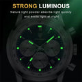 POEDAGAR Men's Luminous Waterproof Quartz Watch Fashion Comfortable Leather Multi-function Business Casual Wristwatch