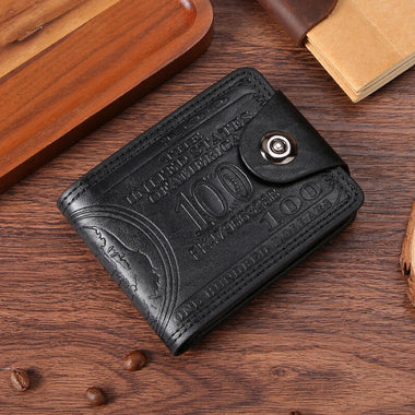 Men's PU Leather Wallet With Fashion Embossed Dollar Design, Business Casual Card Holder Case Coin Purse for Men Bifold Buckle Multi-card Wallet