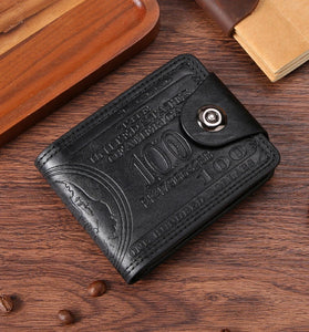 Men's PU Leather Wallet With Fashion Embossed Dollar Design, Business Casual Card Holder Case Coin Purse for Men Bifold Buckle Multi-card Wallet