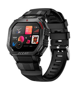 LOKMAT OCEAN GT 1.75-inch HD Screen Flashlight Compass AI Voice Assistant 3ATM Waterproof bluetooth Call Heart Rate Blood Oxygen Monitor Sleep Monitoring Multi-sport Modes Smart Watch