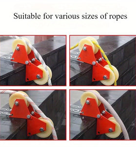 Versatile Foldable Pulley Manual Pulley Bend-Friendly High-Altitude Work Material Lifting Rope Tensioning Heavy Loads Steel Nylon Anti-Slip Design Compact Easy Storage