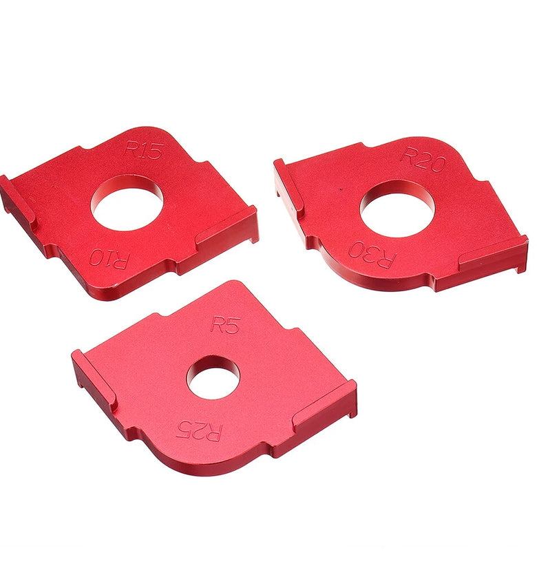 Drillpro 3 Pack Wood Panel Radius R5-R30 Quick-Jig Router Table Bits Jig Corner Template Woodworking Tool