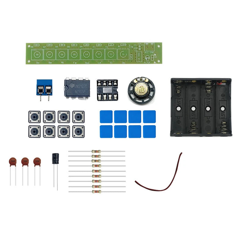 NE555 Electronic Piano Kit DIY Music Keyboard 8 Keys Easy Assembly 6V DC Power Supply Perfect for Beginners