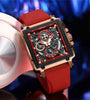 CRRJU Men's Sports Watch, Multifunctional Chronograph Wrist Watch for Business Men, Waterproof Square Male Quartz Watch with a Box, Ideal choice for Men's Gifts