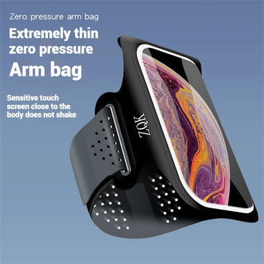 6.5'' Running Arm Bag Sports Waterproof Sweatproof Touch Screen Night Reflective Phone Bag for Outdoor Riding Hiking Fitness