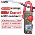 ANENG PN200 Digital Clamp Meter DC/AC 600A Current 4000 Counts Multimeter Ammeter Voltage Tester Car Hz Capacitance NCV Ohm Test