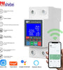 WiFi Smart Circuit Breaker 63A 230V 6kA Overcurrent Leakage Protection Bidirectional Metering Backlit Display