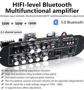 D800 D900 2.1 Channel Bluetooth Audio Amplifier Board 50W Subwoofer 100W HiFi Wireless Speaker Support AUX USB TF Card