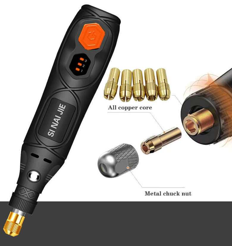 USB Cordless Rotary Tool Kit Woodworking Engraving Pen DIY For Jewelry Metal Glass Mini Wireless Drill With Dremel Accessories
