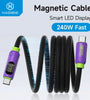 Hagibis SX04S 240W Magnetic USB-C to USB-C Cable with LED Display PD3.1 Fast Charging Data Transmission Copper Core Line 1M/2M Long for iPhone 16 16 Pro 15 15 Plus for Huawei Mate XT for Xiaomi 15pro for Samsung Galaxy Z Flip6
