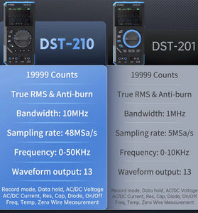 FNIRSI DST-210 3In1 True RMS Multimeter 119999 Counts Dial Type Repair Tool Automotive Fault Diagnosis 10MHz Bandwidth 48MSa/s Sampling Rate Anti-burn