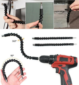 Drillpro 16Pcs/Set Flexible Drill Extension Hex Shank Drill Nut Driver Bit Set Bendable Drill Bit Extension+Universal Socket Adapter+Screwdriver Bit+Right Angle Drill Extension