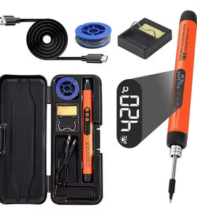 Wireless USB Soldering Iron 8W Adjustable Temperature 300-450C Type-C Charging High-Capacity Battery Quick Heating Portable Soldering Tool with Accessories