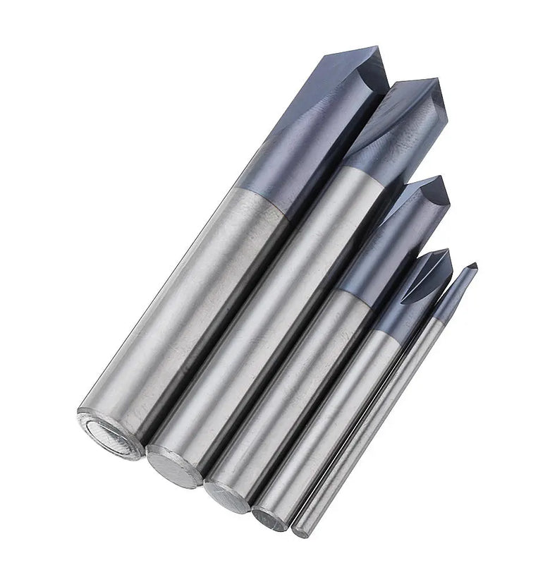 Drillpro 2 Flutes 90 Degree 2-12mm Carbide Chamfering Cutter End Mill HRC45 Milling Cutter
