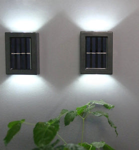 2Pcs Solar Wall Lamp Outdoor Garden Household Waterproof Wall Light Up And Down Garden Decorative Wall Lamp Illumination