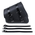 Motorcycle Saddlebags 3 Quick Release Buckle Black PU Leather Waterproof Universal