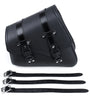 Motorcycle Saddlebags 3 Quick Release Buckle Black PU Leather Waterproof Universal