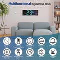 16 Inch Large LED Digital Wall Clock With Remote Control Dymamic RGB Display Automatic Brightness Date Temperature Night Light Gym Clock Suitable For Living Room Bedroom Office Wall Decoration