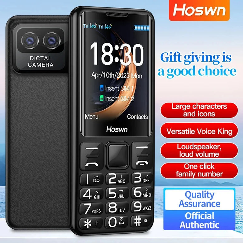 i79-4G Mini 4G GSM 2.4 Inch Dual SIM Card 1500mAh Big Buttons Large Icon Quick Dial Loudspeaker Type-C Rechargeable Mobile Phone with LED Flashlight