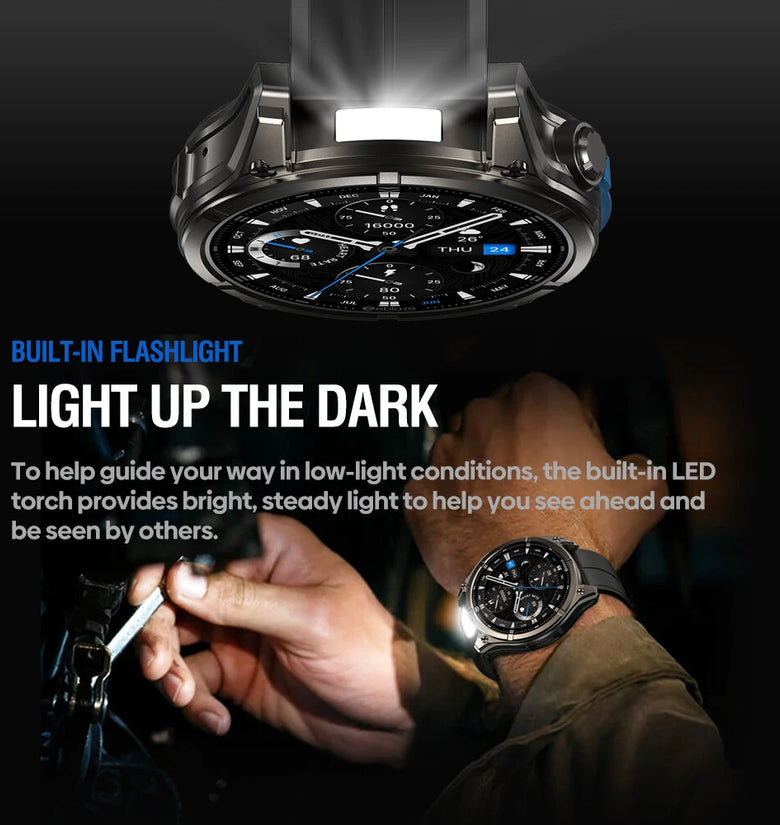 [World Premiere]Zeblaze Vibe 8 1.43-inch AMOLED 818H SapphireLens Built-in LED Flashlight 60 Days Battery Life 5ATM&IP69K Waterproof bluetooth Call Heart Rate Blood Pressure Blood Oxygen Monitor Sleep Monitoring Multi-sport Modes Smart Watch